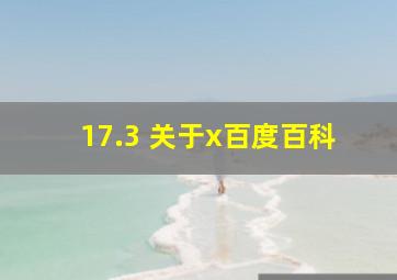 17.3 关于x百度百科